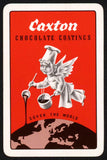 Vintage single playing card CAXTON Chocolate Coatings globe red Woodgreen London
