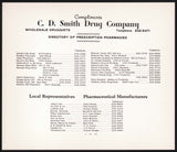 Vintage card C D SMITH DRUG COMPANY Directory of Pharmacies St Joseph Missouri