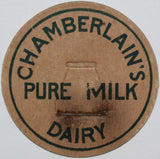 Vintage milk bottle cap CHAMBERLAINS Pure Milk Dairy unused new old stock condition