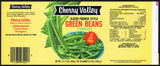 Vintage label CHERRY VALLEY Green Beans Jewel Co Melrose Park Illinois n-mint+