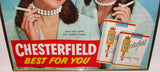 Vintage sign CHESTERFIELD Cigarettes picturing The Corbett Twins unused framed