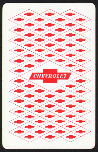 Vintage playing card CHEVROLET automobiles with tiny Chevy bowtie logos all over