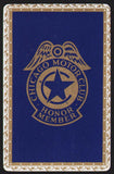 Vintage playing card CHICAGO MOTOR CLUB wings logo blue background Honor Member