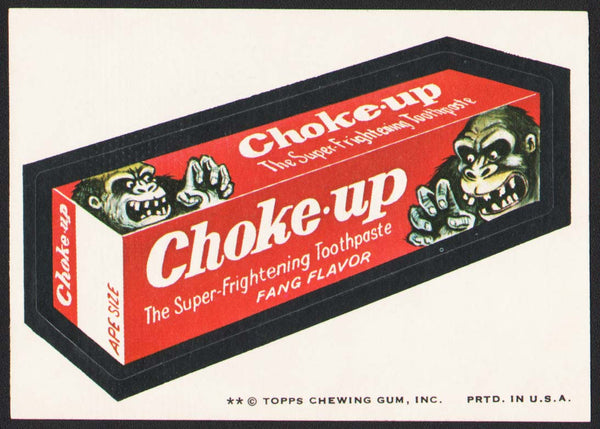 Vintage Topps Wacky Packages original sticker tan back CHOKE-UP Fang Flavor