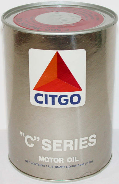 Vintage motor oil can CITGO C Series round one quart size in n-mint condition