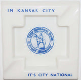 Vintage glass ashtray CITY NATIONAL BANK and TRUST COMPANY Kansas City Missouri