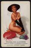 Vintage single playing card CLEVELAND CLEANERS Gil Elvgren girlie Anthony Kansas