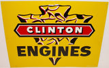 Vintage metal sign CLINTON ENGINES large embossed arrowhead new old stock n-mint