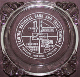 Vintage glass ashtray CLINTON NATIONAL BANK AND TRUST COMPANY Michigan n-mint+