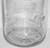 Vintage milk bottle CLOVERLEAF DAIRY CO embossed quart TREQ Springfield Missouri