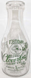 Vintage milk bottle CLOVERLEAF DAIRY CO cop child TRPQ pyro quart Springfield MO