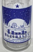 Vintage soda pop bottle CLUB BEVERAGES winter scene Western Ohio Botting Van Wert