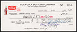 Vintage bank check COCA COLA BOTTLING COMPANY fishtail logo 1967 Camden Arkansas