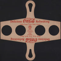 Vintage cardboard cup carrier DRINK COCA COLA Delicious Refreshing circa 1950s