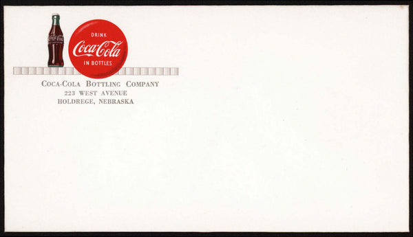 Vintage envelope COCA COLA Bottling Company bottle button Holdrege Nebraska n-mint