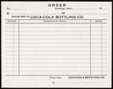 Vintage form COCA COLA BOTTLING CO Order Holdrege Nebraska new old stock n-mint+