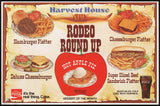 Vintage placemat COCA COLA Harvest House Rodeo Round Up food pictured n-mint+