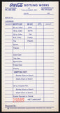 Vintage receipt COCA COLA BOTTLING WORKS 1970s Tullahoma Tennessee unused n-mint