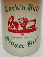 Vintage soda pop bottle COCK 'N BULL Ginger Beer bull and rooster pictured n-mint