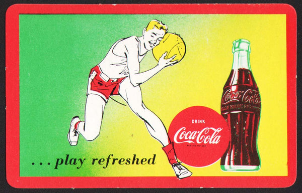 Vintage pocket schedule COCA COLA bottle and basketball player unused n-mint