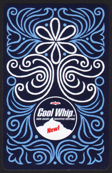 Vintage playing card BIRDSEYE COOL WHIP New Whipped Topping dark blue background