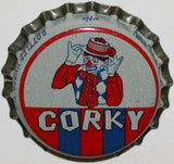 Vintage soda pop bottle cap CORKY clown pictured cork lined St James St Louis MO