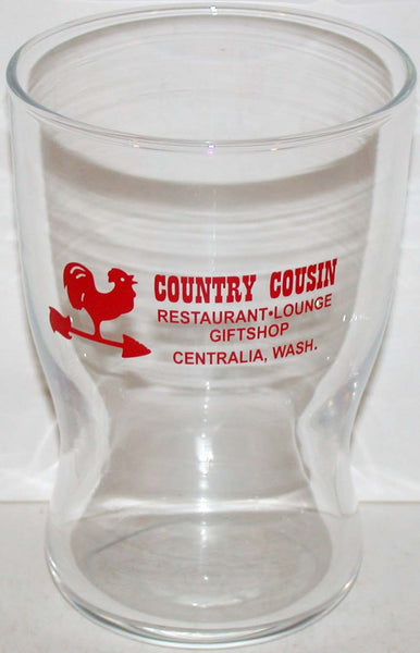 Vintage glass COUNTRY COUSIN Restaurant weather vane pictured Centralia Washington