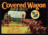 Vintage label COVERED WAGON pictured Mountain Bartletts Newcastle California