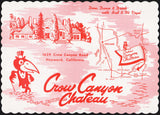 Vintage placemat CROW CANYON CHATEAU map pictured Bud Vi Vogel Hayward California