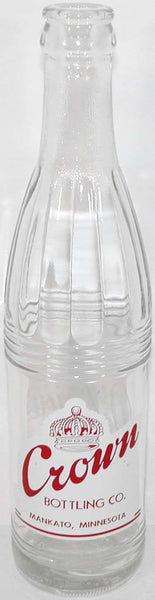 Vintage soda pop bottle CROWN BOTTLING CO crown picture Mankato Minnesota n-mint