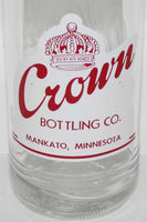 Vintage soda pop bottle CROWN BOTTLING CO crown picture Mankato Minnesota n-mint