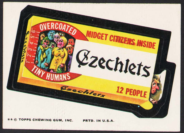 Vintage Topps Wacky Packages original sticker tan back CZECHLETS Midget Citizens