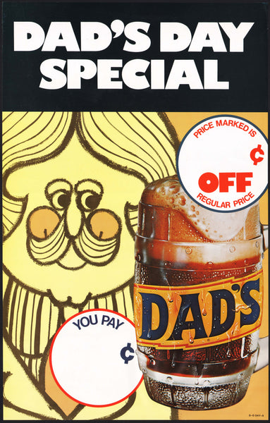 Vintage sign DADS root beer Dads Day Special mug pictured new old stock n-mint