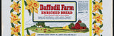 Vintage bread wrapper DAFFODIL FARM ENRICHED barn picture New York new old stock