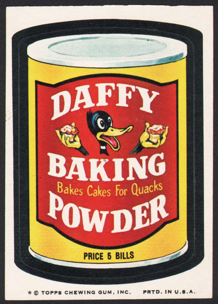 Vintage Topps Wacky Packages original sticker tan back DAFFY BAKING POWDER duck