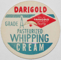 Vintage milk bottle cap DARIGOLD Whipping Cream Washington unused new old stock