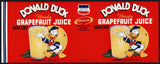 Vintage label DONALD DUCK Florida Grapefruit Juice 1pt 2oz #3 Walt Disney n-mint