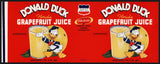Vintage label DONALD DUCK Florida Grapefruit Juice 1pt 2oz #4 Walt Disney n-mint