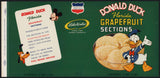 Vintage label DONALD DUCK Florida Grapefruit Sections #1 Micky Mouse Walt Disney