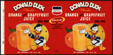 Vintage label DONALD DUCK Florida Orange and Grapefruit Juice #3 Walt Disney