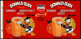 Vintage label DONALD DUCK Florida Orange and Grapefruit Juice #4 Walt Disney