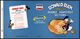 Vintage label DONALD DUCK Florida Orange and Grapefruit Sections #3 Walt Disney