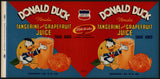 Vintage label DONALD DUCK Florida Tangerine and Grapefruit Juice #2 Walt Disney
