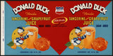 Vintage label DONALD DUCK Florida Tangerine and Grapefruit Juice #3 Walt Disney