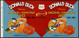 Vintage label DONALD DUCK Florida Tangerine and Grapefruit Juice #4 Walt Disney