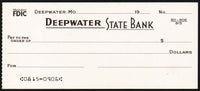 Vintage bank check DEEPWATER STATE BANK from Deepwater Missouri unused n-mint