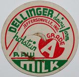 Vintage milk bottle cap DELLINGER DAIRY FARM Holstein Raw Jeffersonville Indiana