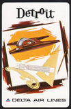 Vintage playing card DELTA AIR LINES Detroit 2nd series Fred Sweney artwork