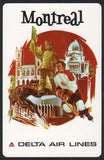 Vintage playing card DELTA AIR LINES Montreal 2nd series Fred Sweney artwork