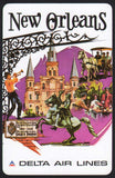 Vintage playing card DELTA AIR LINES New Orleans 2nd series Fred Sweney artwork